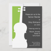 Moderne Violine / Viola Einladung - Grün (Vorderseite)