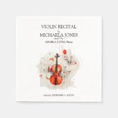 Moderne Violinmusik Erwägung Elegantes Konzert Serviette (Vorderseite)