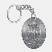 Moderne Virgo Zodiac Signing Grunge gestört Stil Schlüsselanhänger (Vorderseite links)