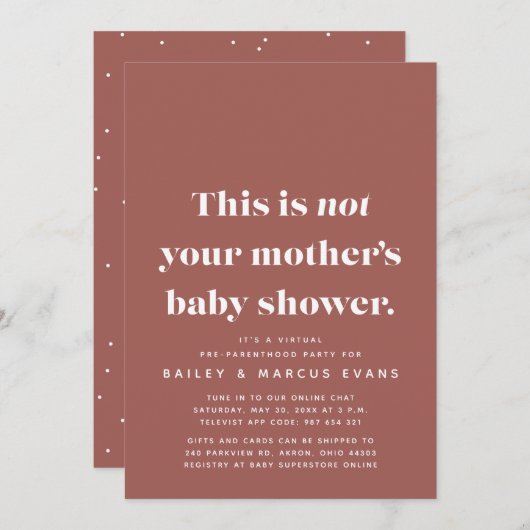 Moderne virtuelle Babydusche (Vorne/Hinten)