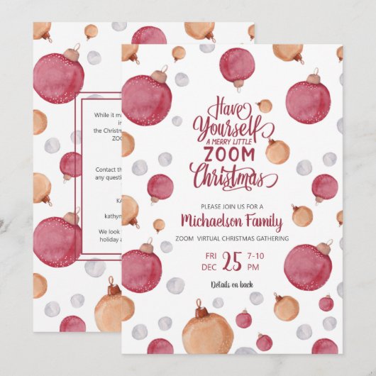 Moderne virtuelle Weihnachtsgebäck Einladung (Vorne/Hinten)