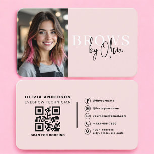 Moderne Visagistin Blush Pink Visitenkarte