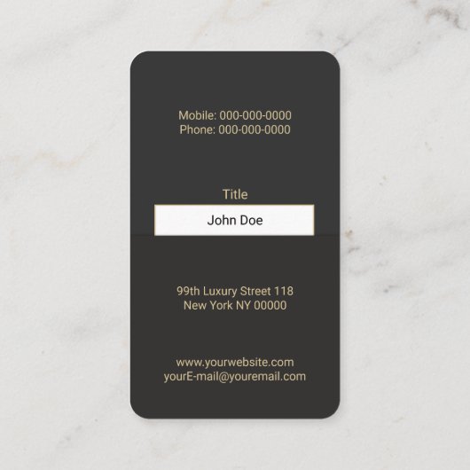 Moderne Visitenkarte (Rückseite)