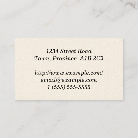 Moderne Visitenkarte (Rückseite)