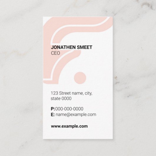 Moderne Visitenkarte (Rückseite)