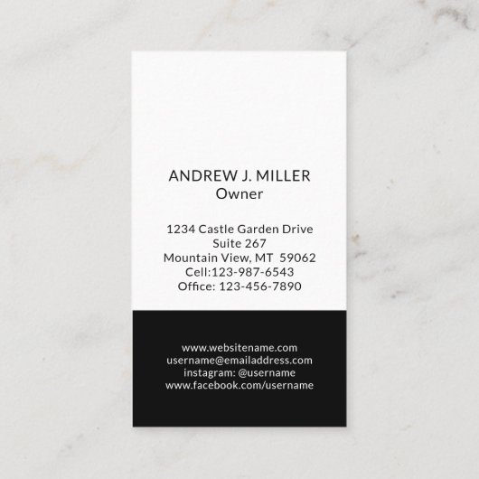 Moderne Visitenkarte (Rückseite)