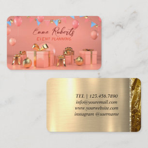 Moderne Visitenkarte aus Roségold-Ballon