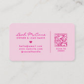 Moderne Visitenkarte der Pink Bakery mit QR-Code (Rückseite)