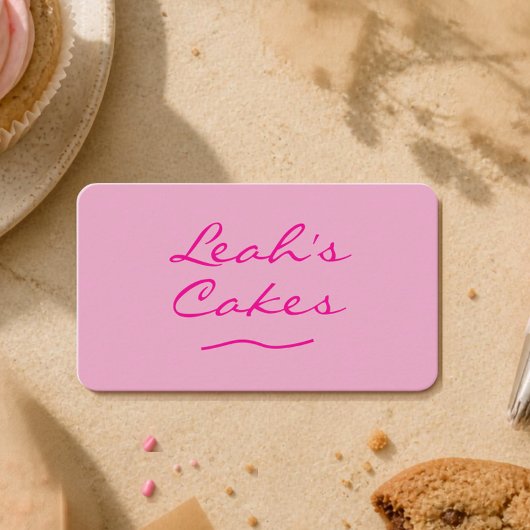 Moderne Visitenkarte der Pink Bakery mit QR-Code