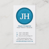 Moderne Visitenkarte des blauen u. weißen (Vorderseite)