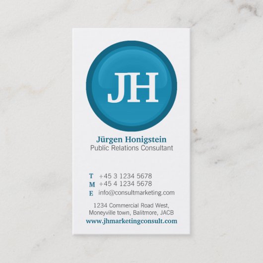 Moderne Visitenkarte des blauen u. weißen (Vorderseite)