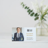 Moderne Visitenkarte Editierbare Vorlage Foto QR (Stehend Vorderseite)