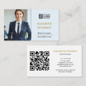 Moderne Visitenkarte Editierbare Vorlage Foto QR (Vorne/Hinten)
