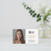 Moderne Visitenkarte Editierbare Vorlage Foto QR (Stehend Vorderseite)