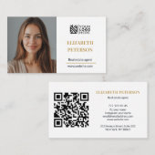 Moderne Visitenkarte Editierbare Vorlage Foto QR (Vorne/Hinten)