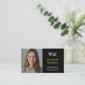 Moderne Visitenkarte Editierbare Vorlage Foto QR (Stehend Vorderseite)