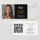 Moderne Visitenkarte Editierbare Vorlage Foto QR (Vorne/Hinten)