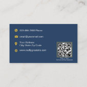 Moderne Visitenkarte für das Baugewerbe mit QR-Cod (Rückseite)