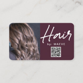 Moderne Visitenkarte für den Haarstyling mit QR-Co