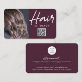 Moderne Visitenkarte für den Haarstyling mit QR-Co (Vorne/Hinten)