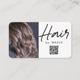 Moderne Visitenkarte für den Haarstyling mit QR-Co