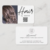 Moderne Visitenkarte für den Haarstyling mit QR-Co (Vorne/Hinten)