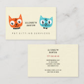 Moderne Visitenkarte für den Haustierservice. (Vorne/Hinten)