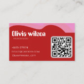 Moderne Visitenkarte für Fotografen mit QR-Code | (Rückseite)