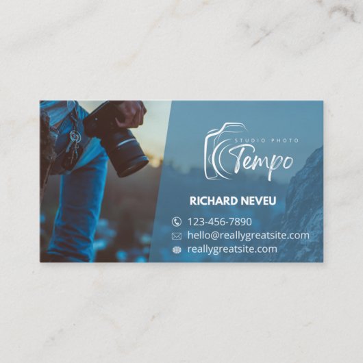 Moderne Visitenkarte für Fotografen – Studio-Foto (Vorderseite)