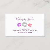 Moderne Visitenkarte für Glitzer-Makeup-Künstler (Rückseite)