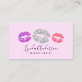 Moderne Visitenkarte für Glitzer-Makeup-Künstler (Vorderseite)