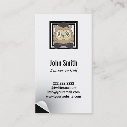 Moderne Visitenkarte für Lehrer (Vorderseite)