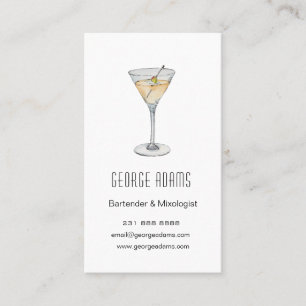 Moderne Visitenkarte für Martini-Barkeeper