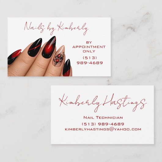 Moderne Visitenkarte für Nageldesigner (Vorne/Hinten)