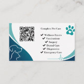 Moderne Visitenkarte für Tierärzte mit QR-Code (Rückseite)