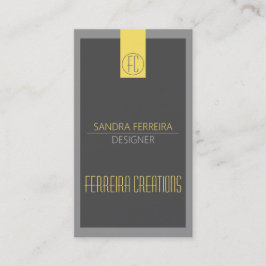 Moderne Visitenkarte Gelb und Grau Zwei Seiten