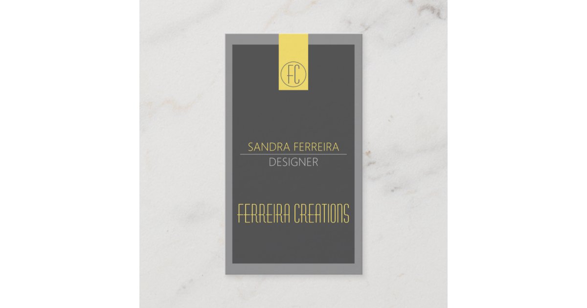 Moderne Visitenkarte gelbes und graues | Zazzle.de