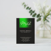 Moderne Visitenkarte in schwarz-grün (Stehend Vorderseite)