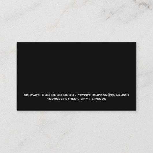 Moderne Visitenkarte mit dünn blauer Linie in schw (Rückseite)