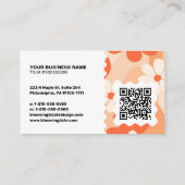 Moderne Visitenkarte mit floralem Muster – QR-Code (Rückseite)
