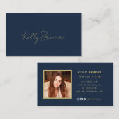 Moderne Visitenkarte mit Foto und Social Media (Vorne/Hinten)