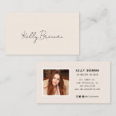 Moderne Visitenkarte mit Foto und Social Media (Vorne/Hinten)