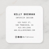 Moderne Visitenkarte mit Foto und Social Media (Rückseite)