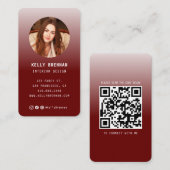 Moderne Visitenkarte mit Foto und Social Media (Vorne/Hinten)