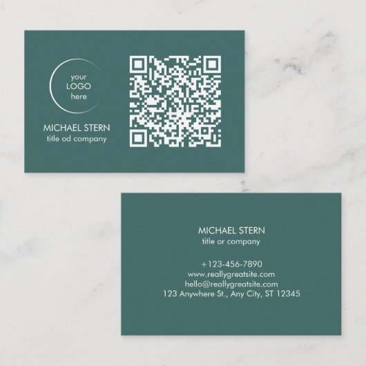 Moderne Visitenkarte mit QR-Code (Vorne/Hinten)
