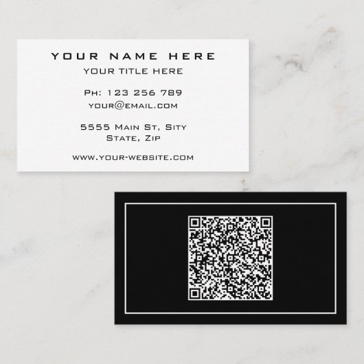 Moderne Visitenkarte mit QR-Code - Ihre Farben (Vorne/Hinten)