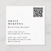 Moderne Visitenkarte mit QR-Code in Navyblau und G (Rückseite)