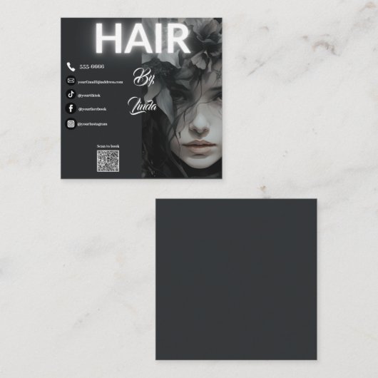 moderne Visitenkarte mit QR-Code Telefonnummerkarte (Vorne/Hinten)