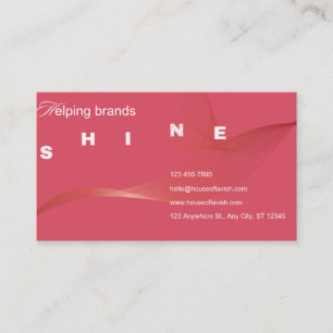 Moderne Visitenkarte mit rosa Schimmer für SHINE-B