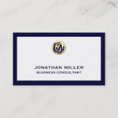 Moderne Visitenkarte | Navy Blue Frame (Vorderseite)